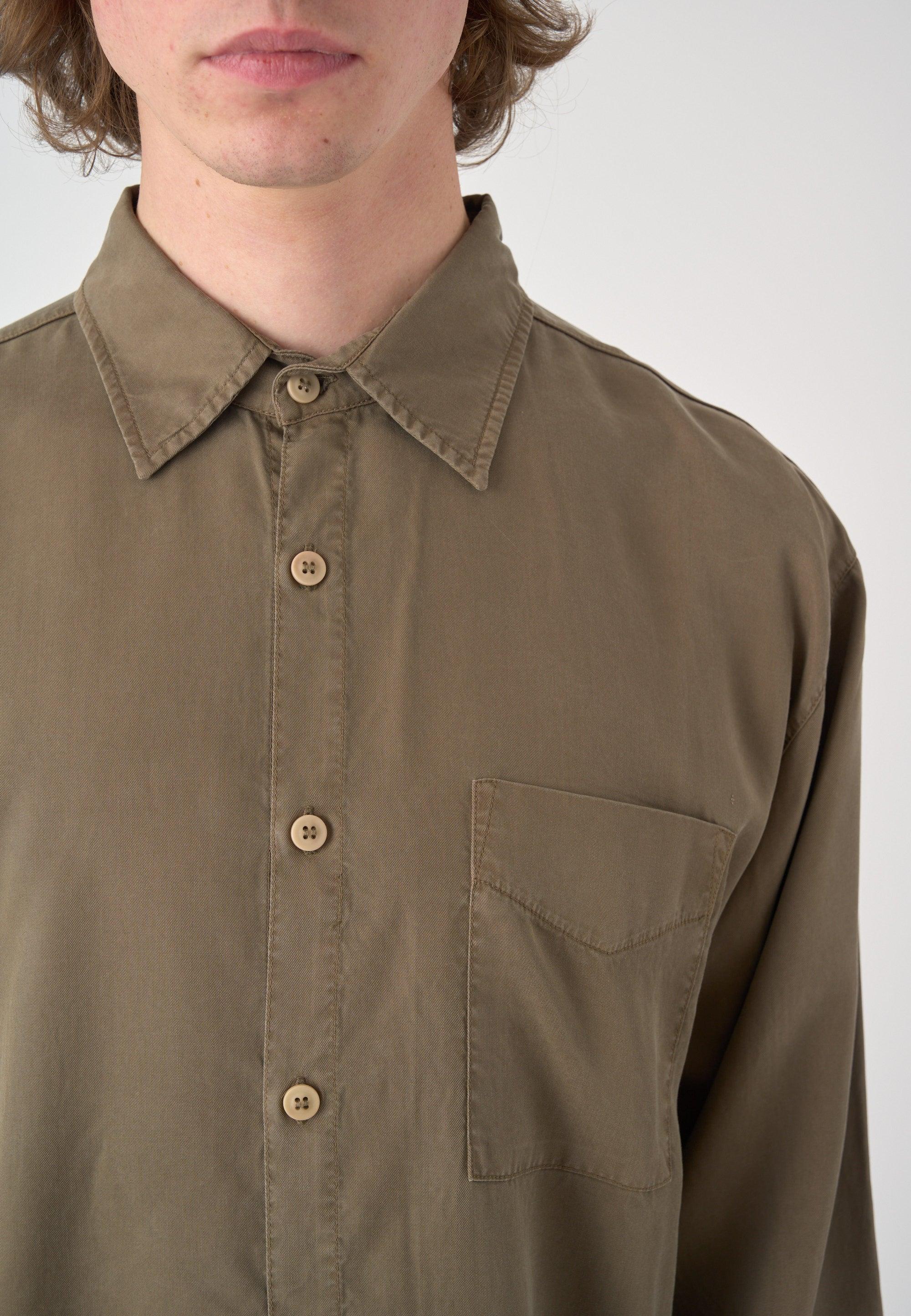 Cleptomanicx Oversized Easy Shirt Hemd Herren braun